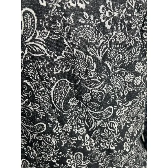 QVC Isaac Mizrahi Live! Super Stretch Woven Jacquard Blazer NWOT BLACK SIZE 10 - Picture 3 of 9